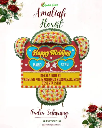 Karangan Papan Bunga Pernikahan di Tirtamulya
